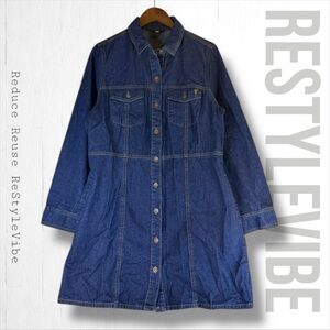 FRYE Women’s Size L Dress Mini Length Denim Jean Button Front Pockets Western